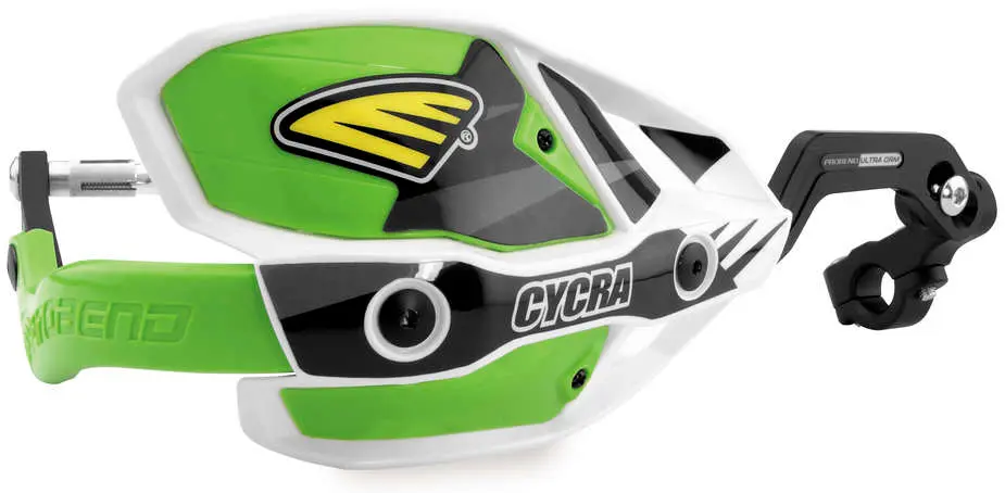 Cycra Probend Ultra CRM Green & White Hand Guards - 1 1/8th" Clamp