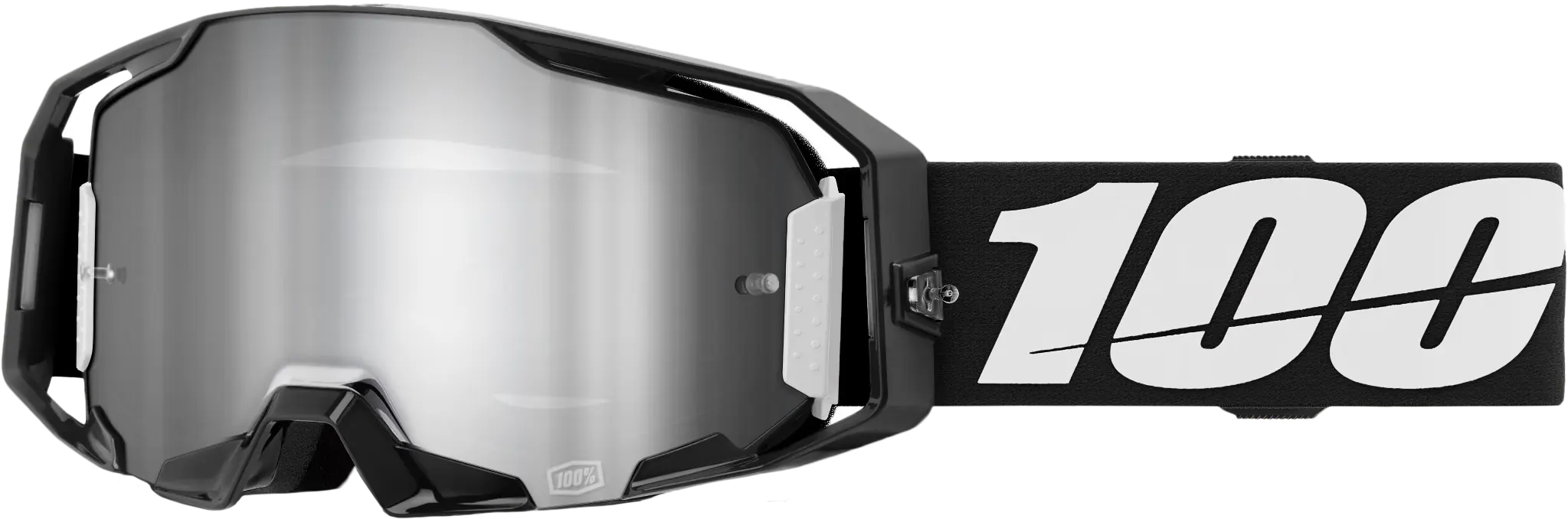 100% Armatic Goggle Black with Mirror Silver Flash Lens