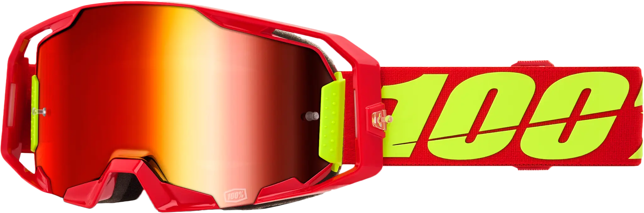 100% Armatic Goggle Red with Mirror Red Lens