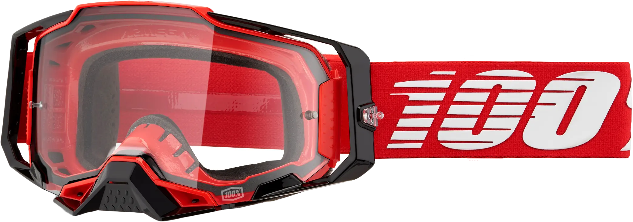 100% Armega Goggle Red Clear Lens