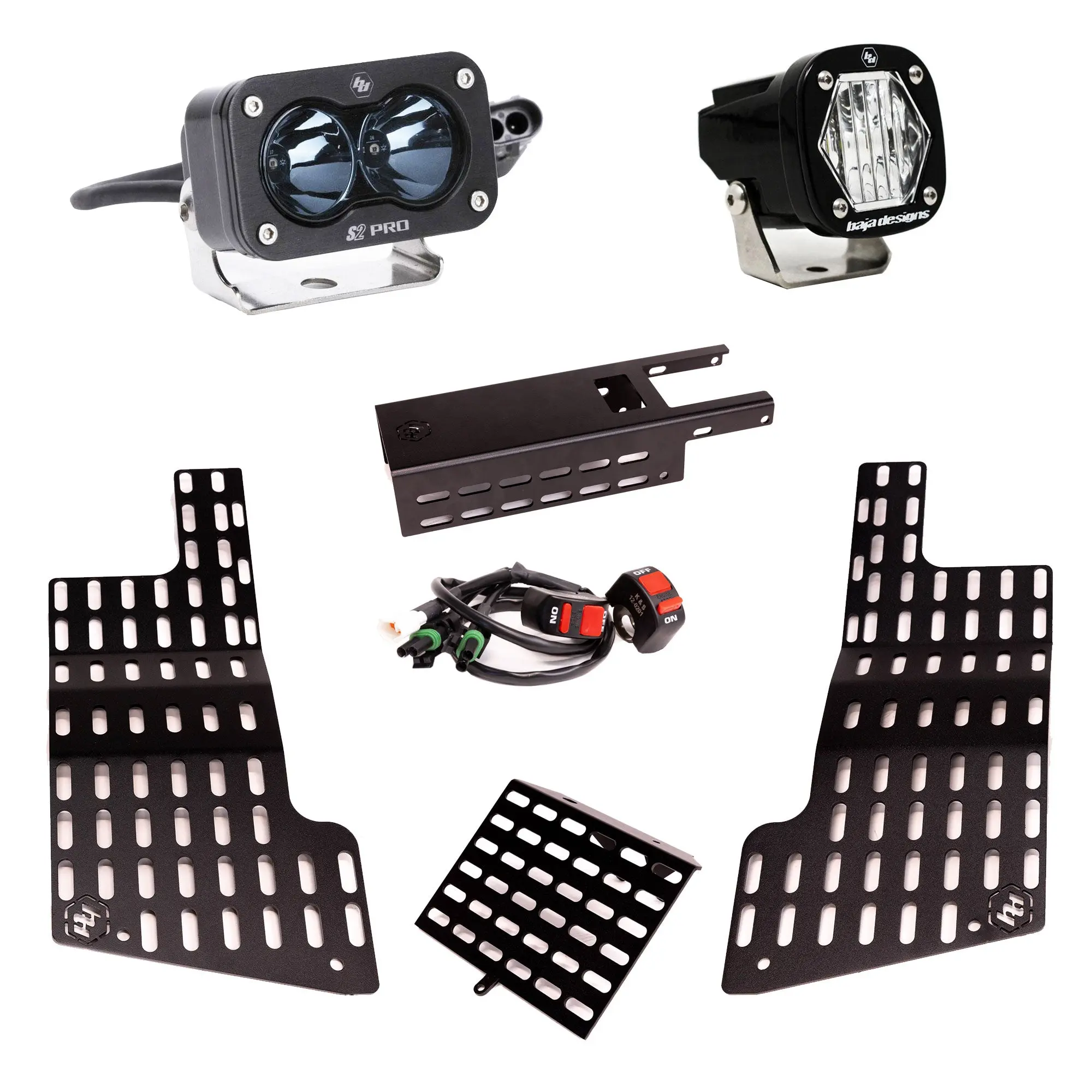 Baja Designs Molly Panel and  Light Kit - S2 Pro IR/S1 White Headlight Combo Kit for Surron - Molly Panel Side and number plates with light bar