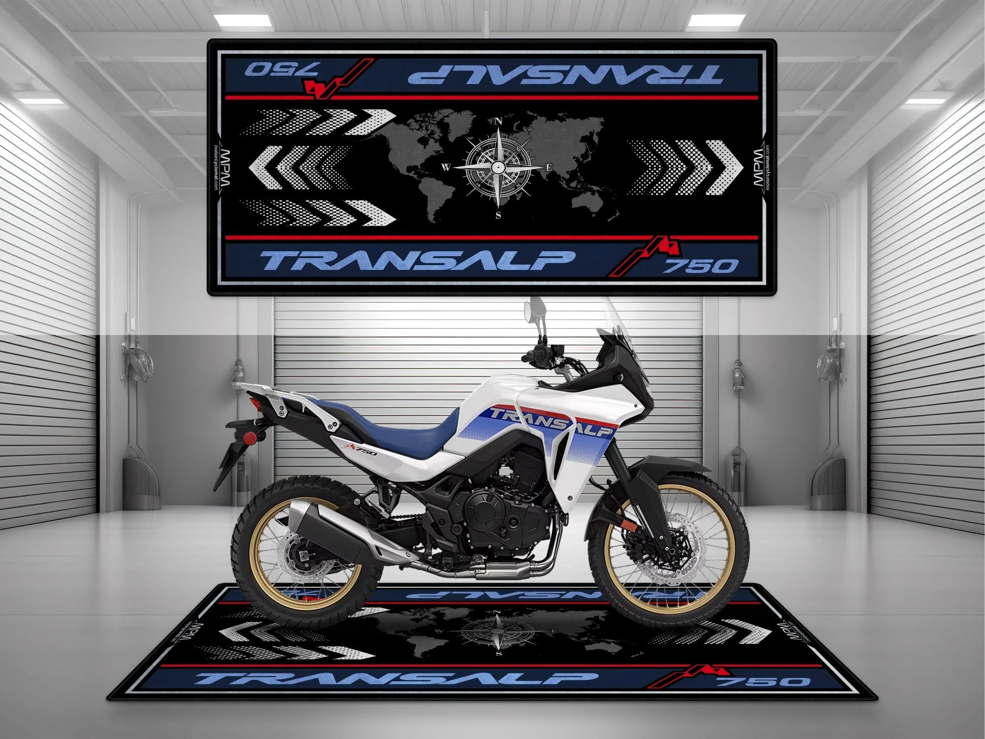 Designed Pit Mat for Honda Transalp 750 Motorcycle - MM7453