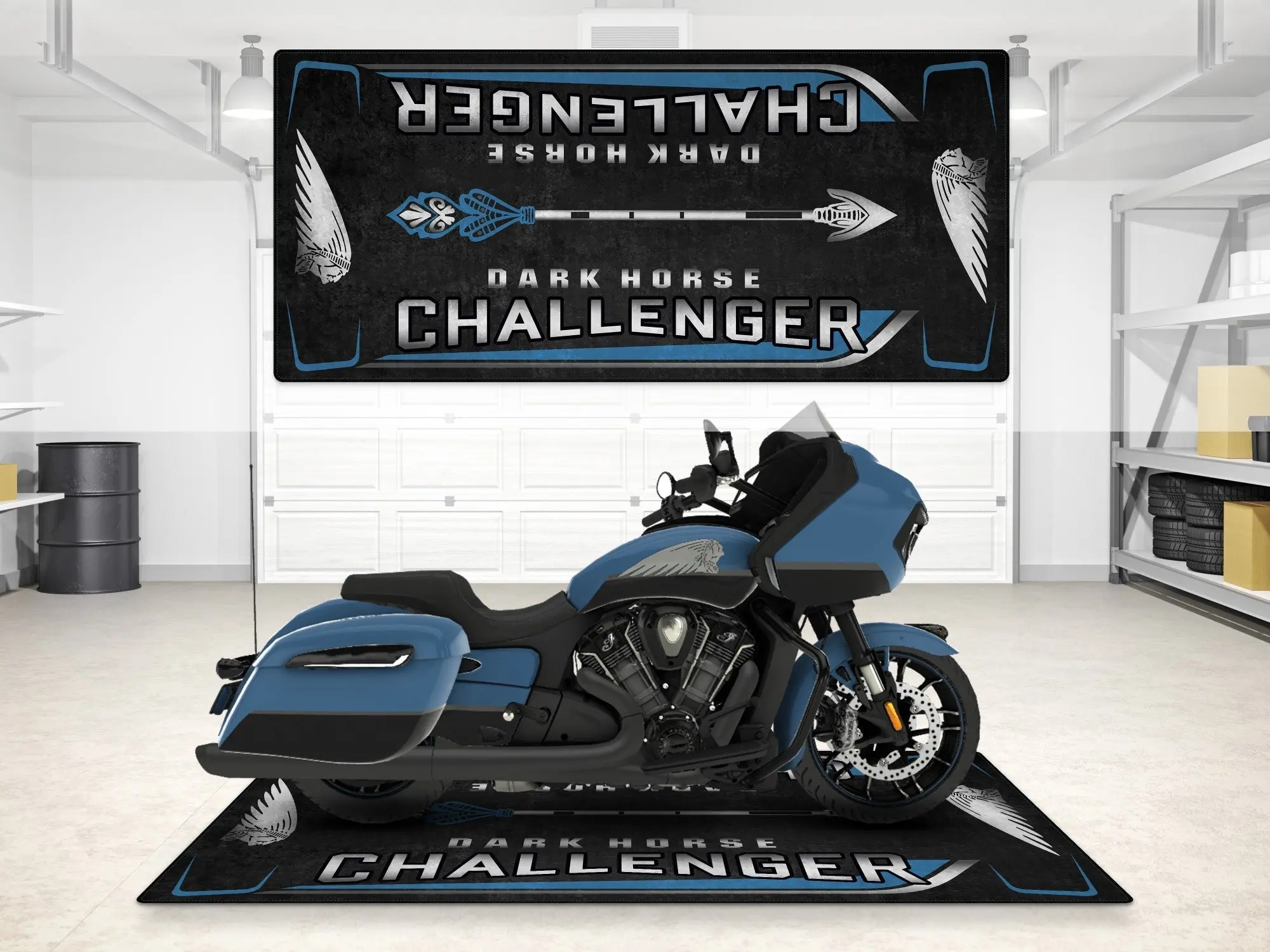 Designed Pit Mat for Indian Challenger Dark Horse Motorcycle - MM7332 - Image 10