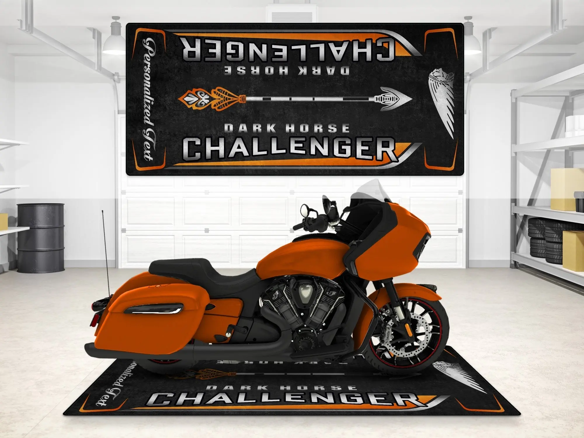 Designed Pit Mat for Indian Challenger Dark Horse Motorcycle - MM7332 - Image 7