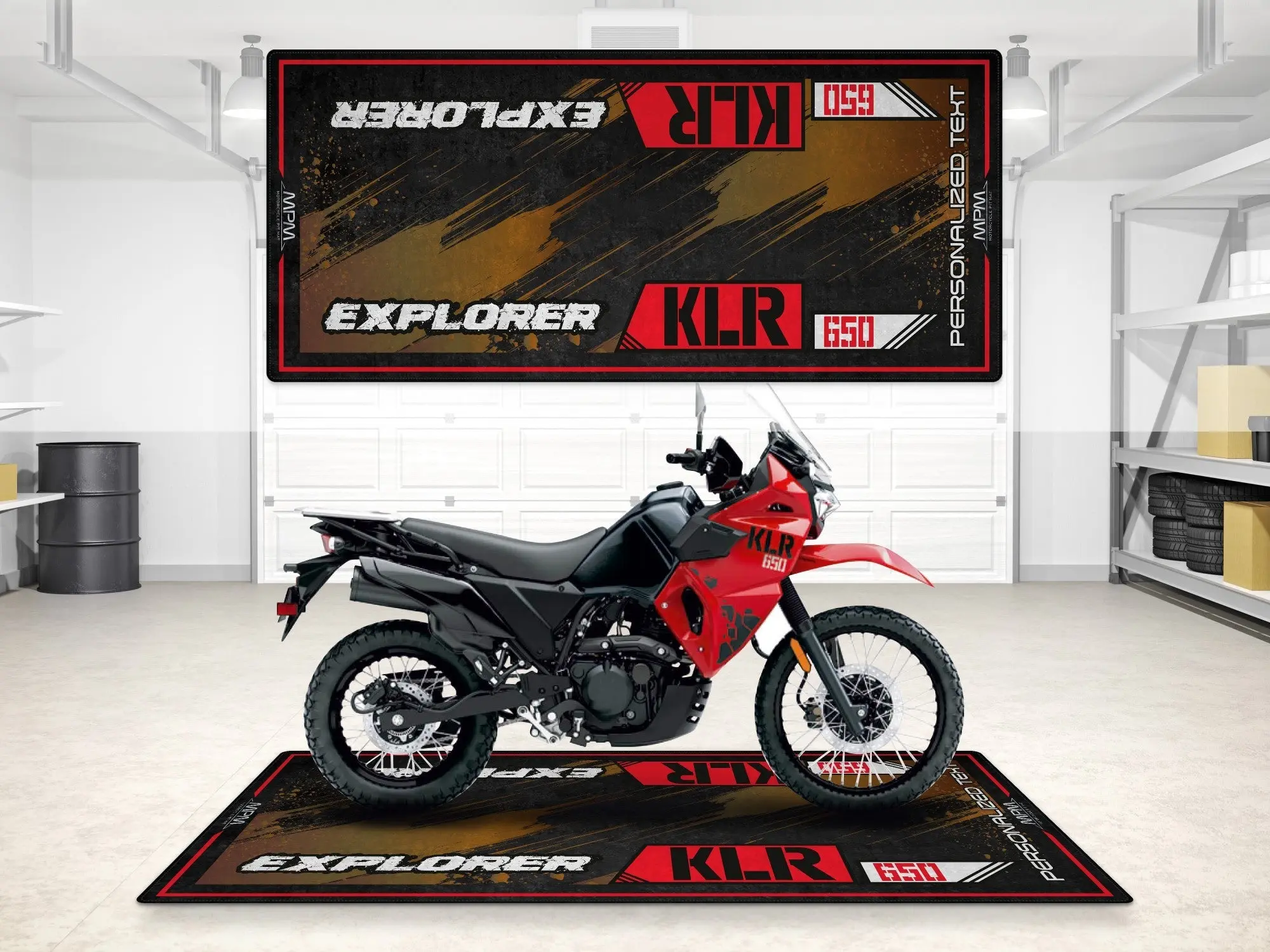 Designed Pit Mat for Kawasaki KLR 650 Motorcycle - MM7431 - Image 7
