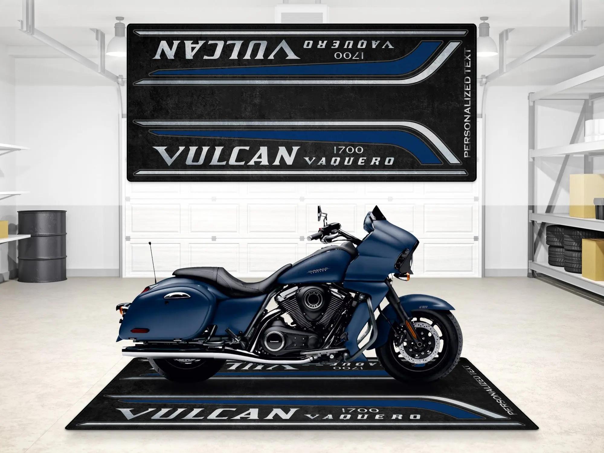 Designed Pit Mat for Kawasaki Vulcan 1700 Vaquero Motorcycle - MM7429 - Image 3