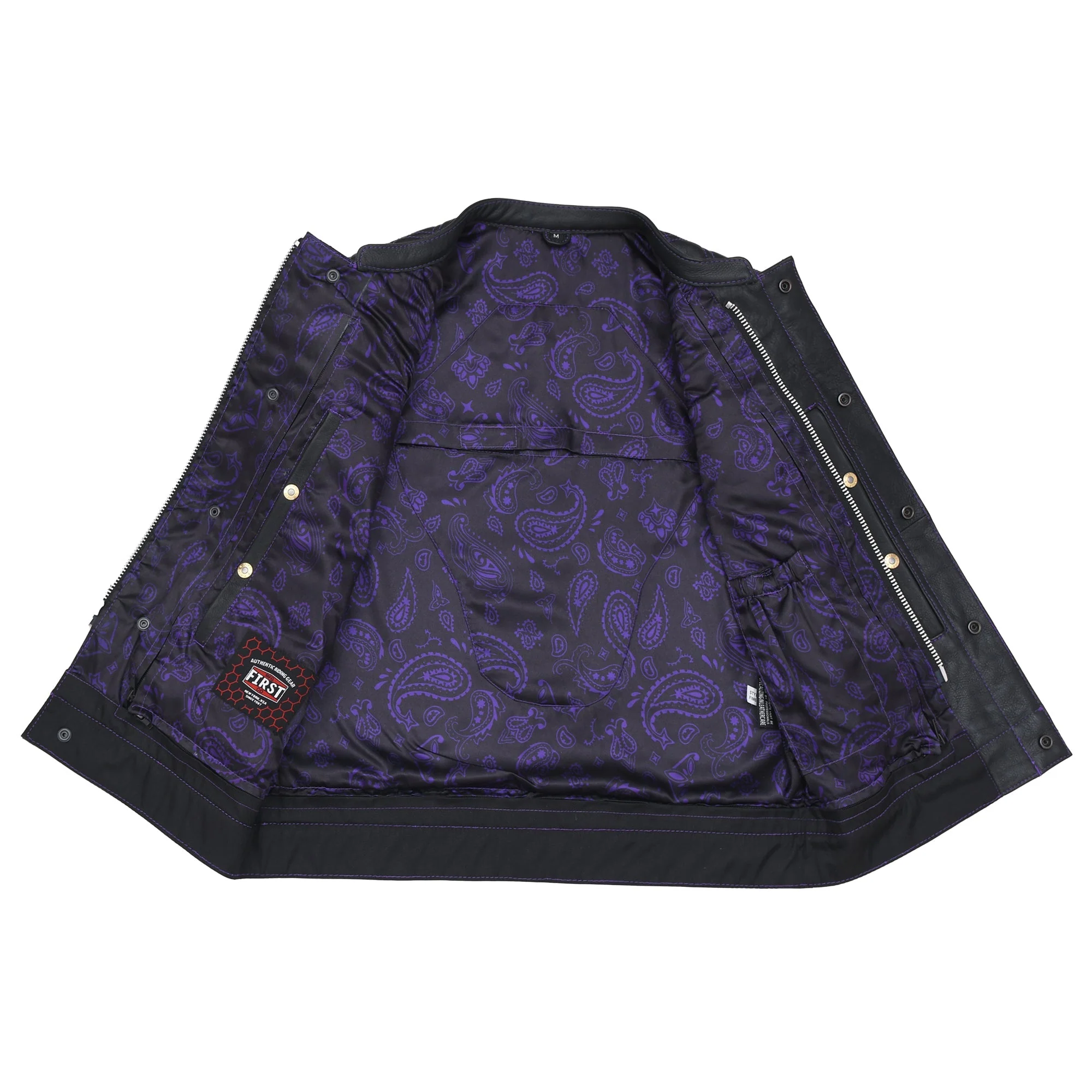 Downside Men's Motorcycle Leather Vest - Image 39