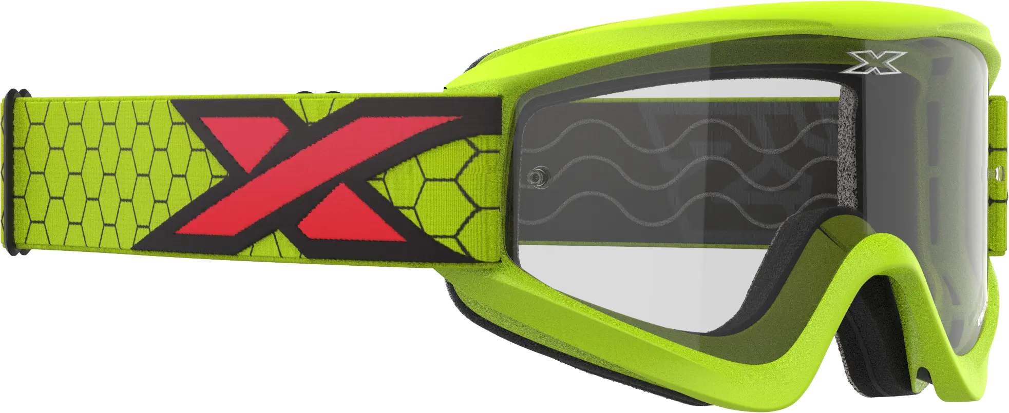 EKS Flat Out Clear Goggle Flo Ylw/Black/Fire Red Clear