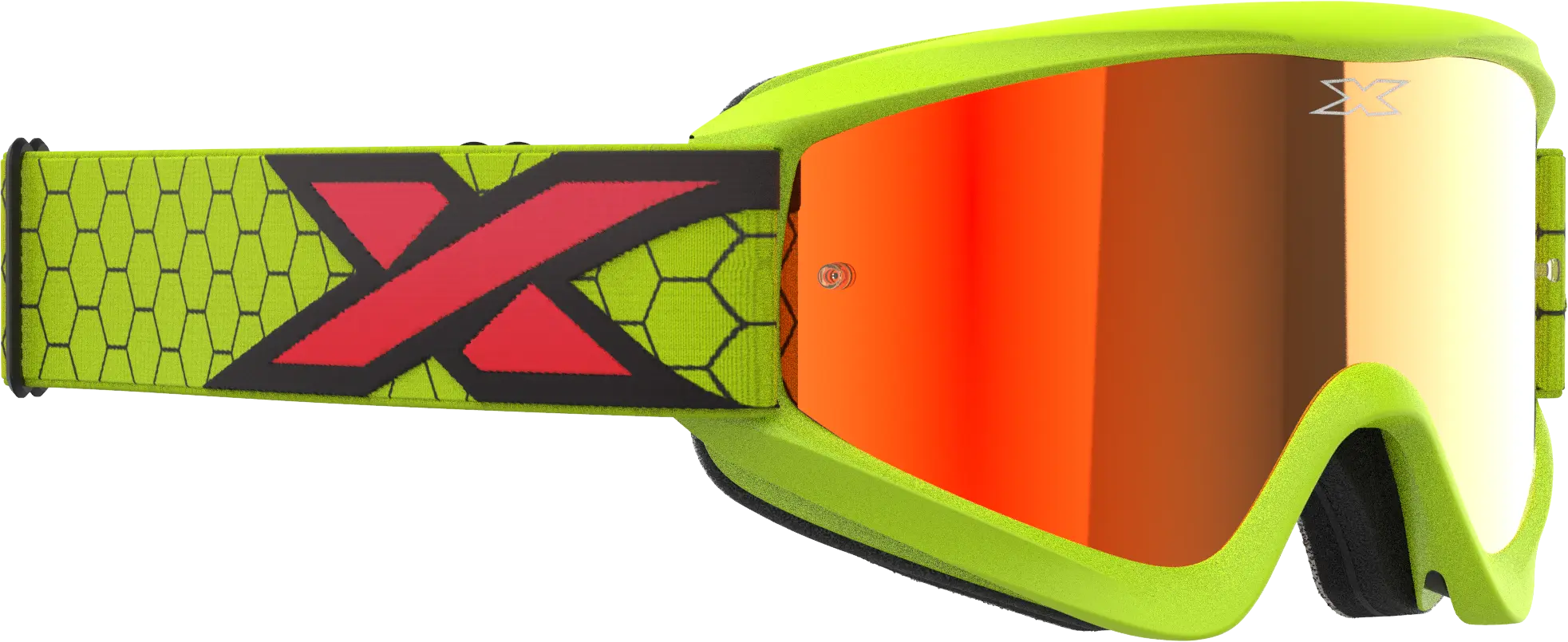 EKS Flat Out Mirror Goggle Flo Ylw/Blk/Fire Rd Red Mirror