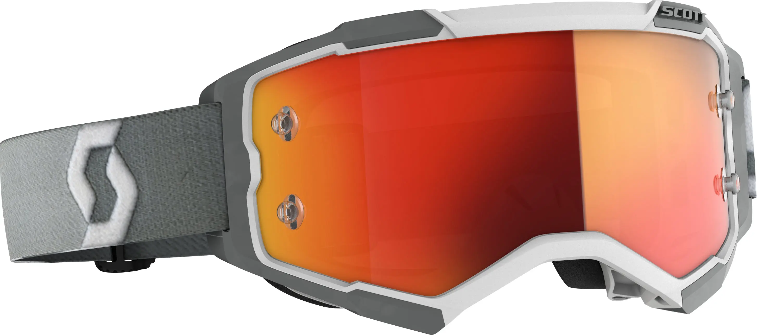 Fury Goggle White/Grey Orange Chrome Works