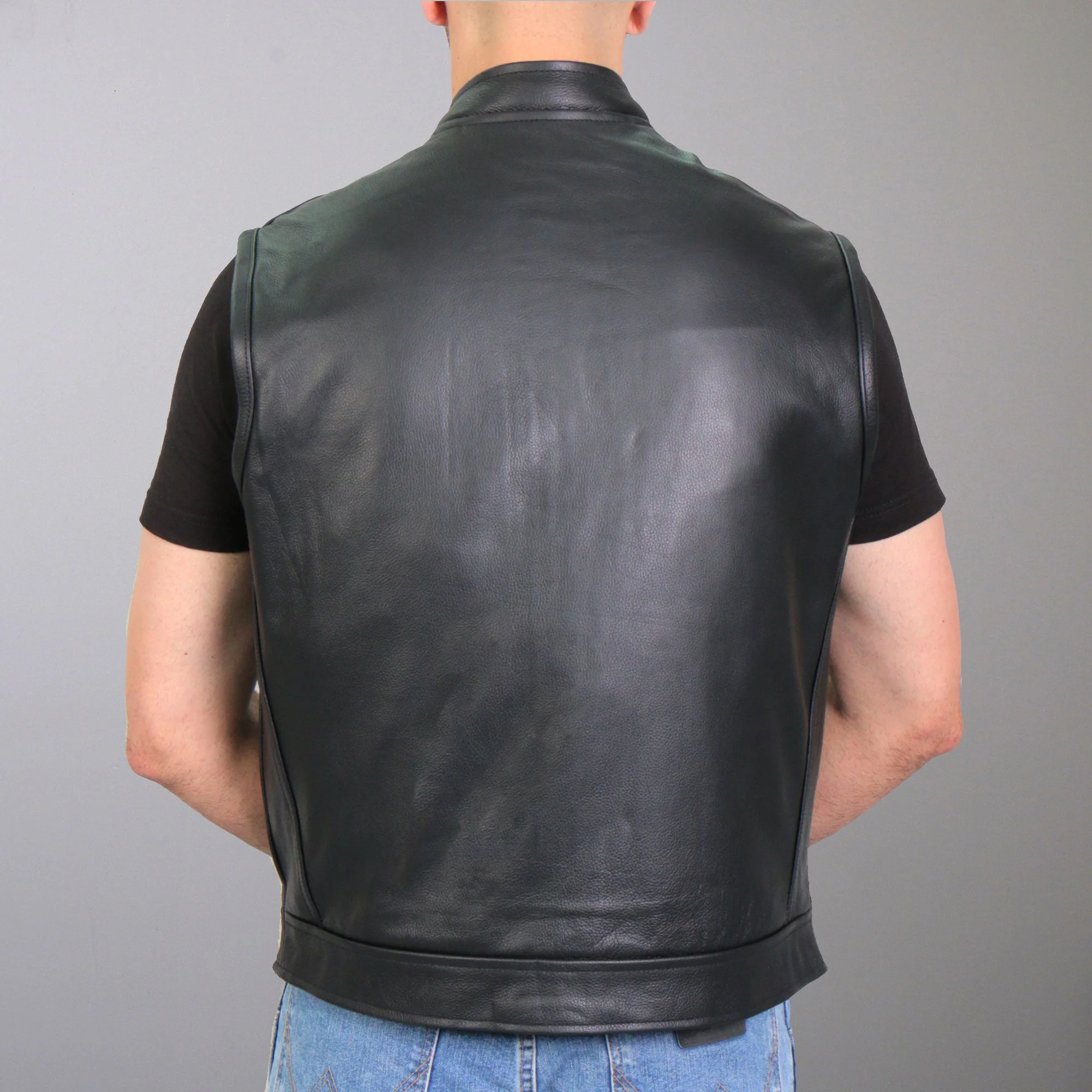 Hot Leathers VSM1053 Men's Black 'Don't Tread On Me' Motorcycle Club Style Conceal and Carry Leather Biker Vest - Image 15