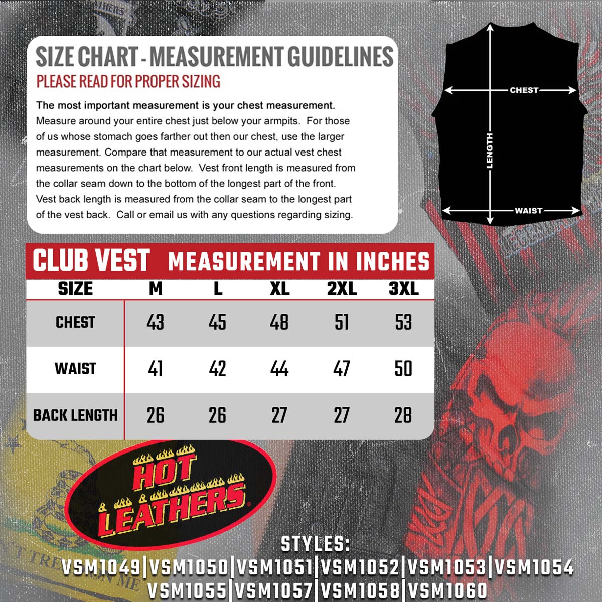 Hot Leathers VSM1053 Men's Black 'Don't Tread On Me' Motorcycle Club Style Conceal and Carry Leather Biker Vest - Image 3