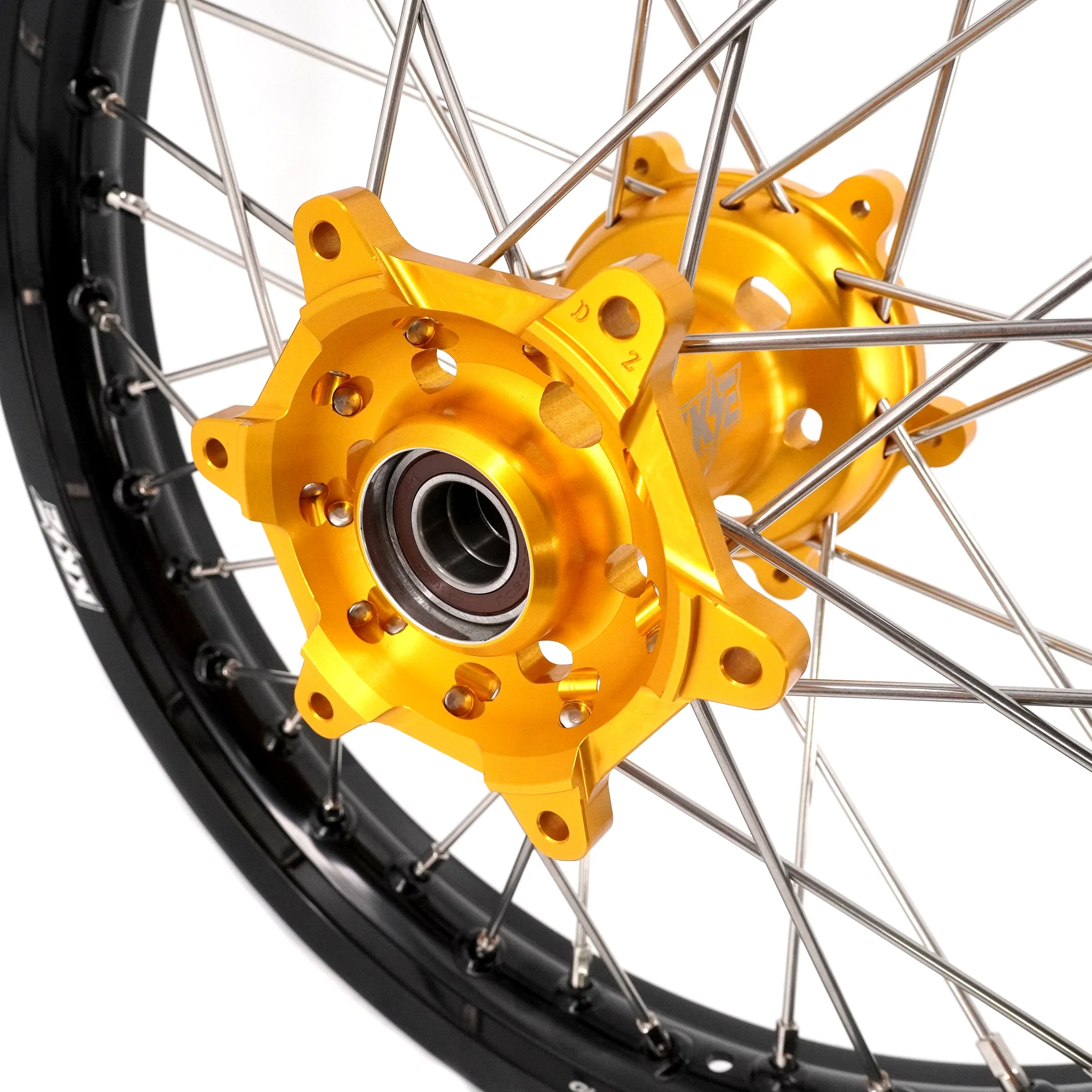 KKE 21" 18" Enduro Wheels Rims For SUZUKI DRZ400SM 2005-2024 Gold Hub - Image 3