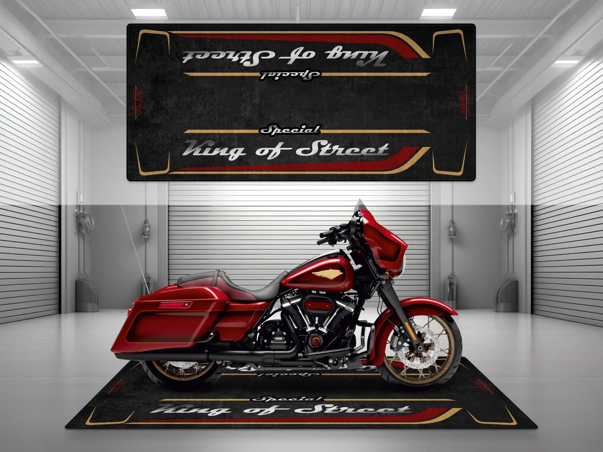 Motorcycle Mat for Cruiser Motorcycle "Special King of Street" - MM7345 - Image 2