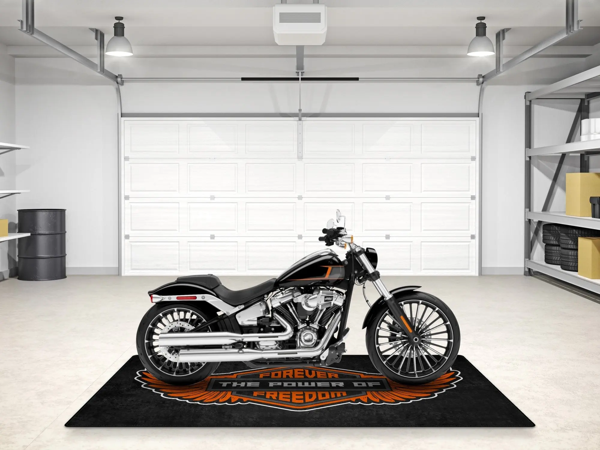 Motorcycle Mat for Cruiser - Touring - Sport Motorcycle Wings " Forever The Power of Freedom " - MM7102 - Image 5