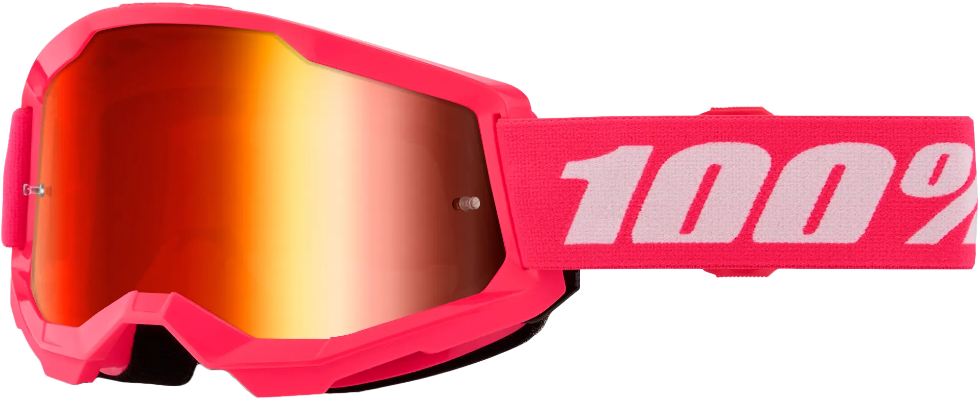 100% Strata 2 Goggle Pink Mirror Red Lens