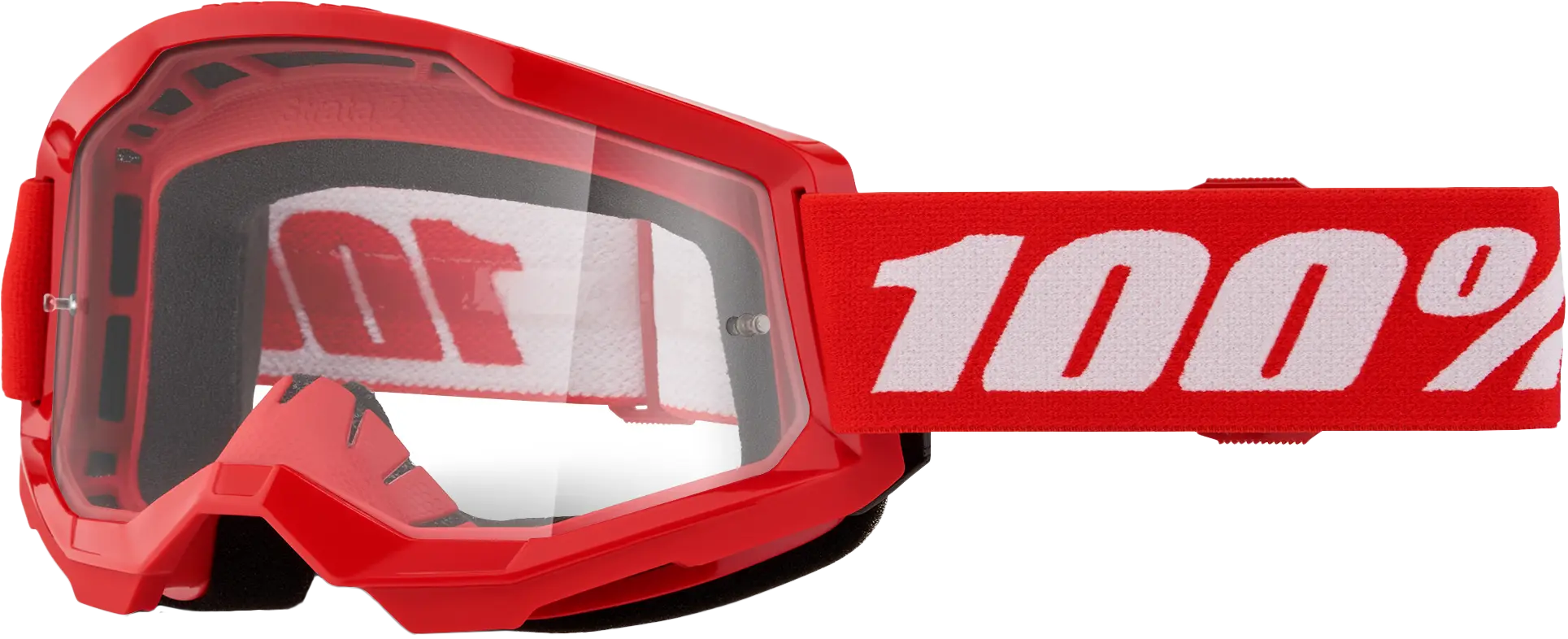100% Strata 2 Goggle Red Clear Lens