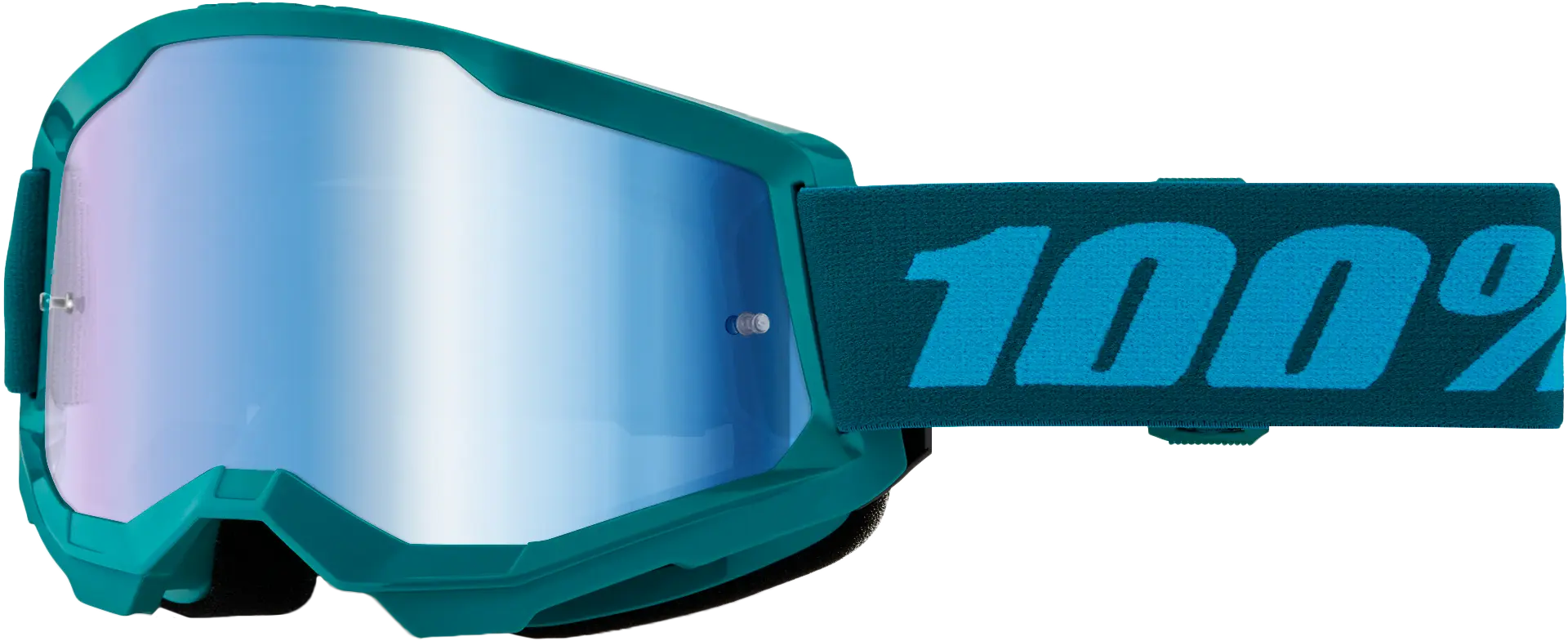 100% Strata 2 Goggle Stone Mirror Blue Lens
