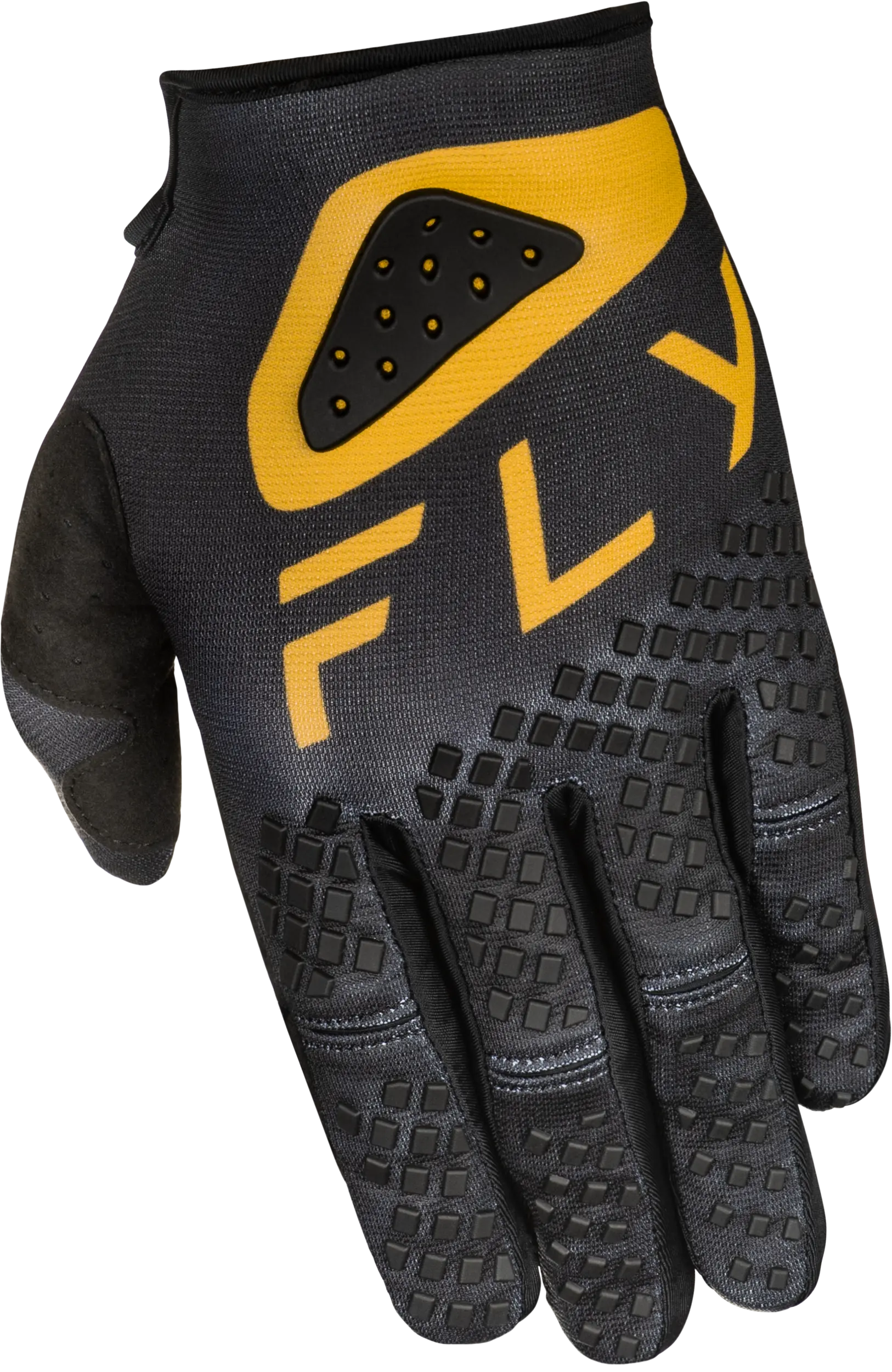 FLY RACING Youth Kinetic Center Black/Gold Gloves - Image 3