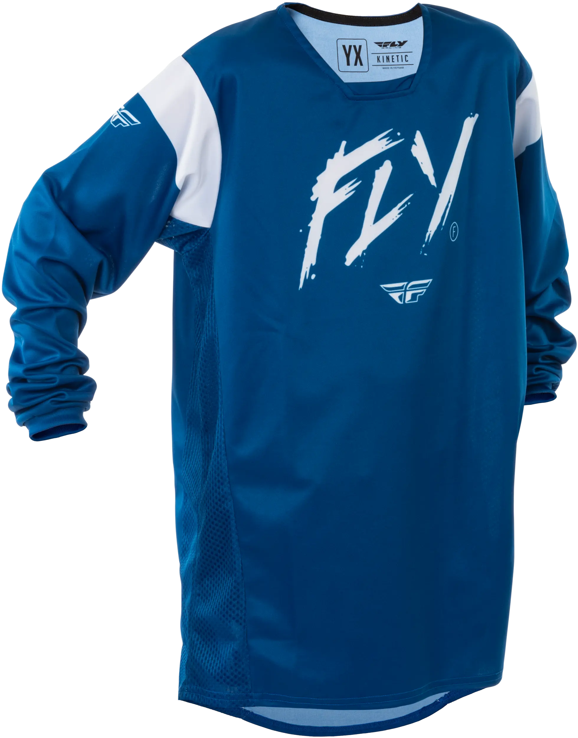 FLY RACING Youth Kinetic Stoke Navy/White Jersey