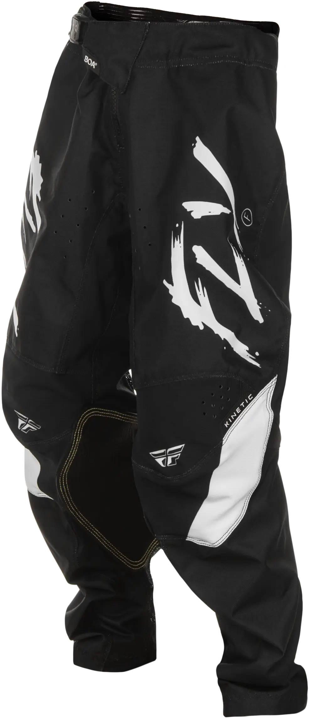 FLY RACING Youth Kinetic Stoke Black/White Pants - Image 4